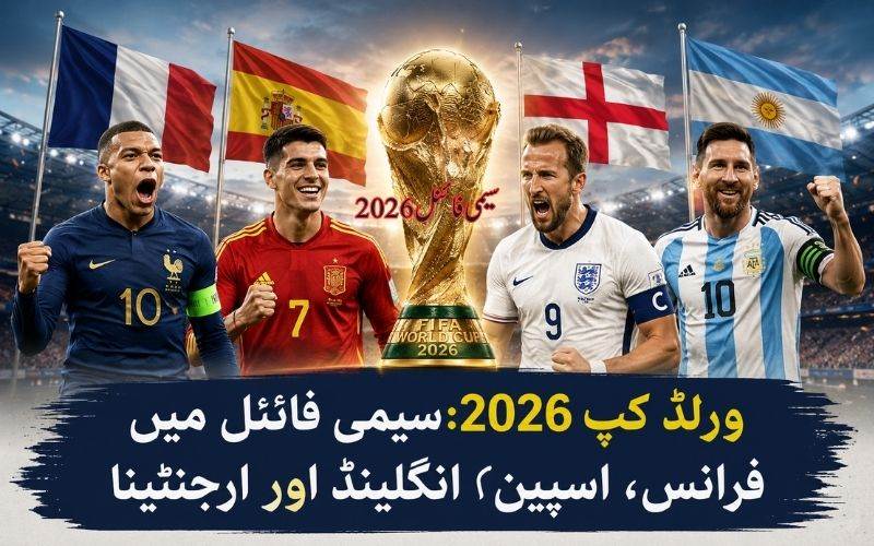 فیفا ورلڈ کپ2026: سیمی فائنل میں ارجنٹائنا، فرانس، اسپین اور انگلینڈ شامل 